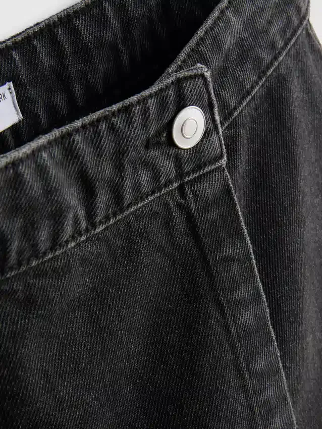 Skort i bomuldsdenim med høj talje
