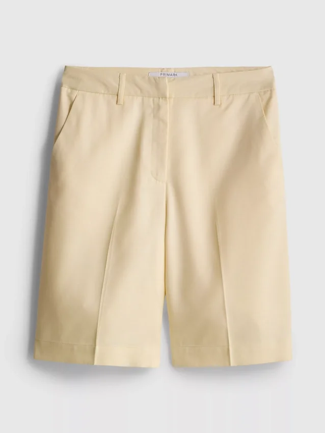 Skræddersyede bermuda-shorts i bomuldsblanding