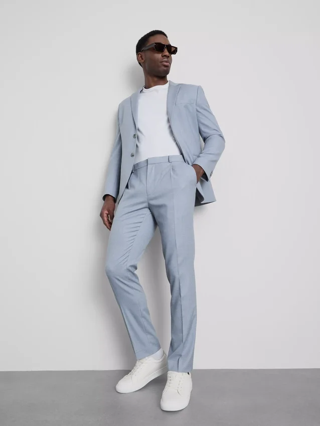 Slim fit-bukser med dobby-struktur