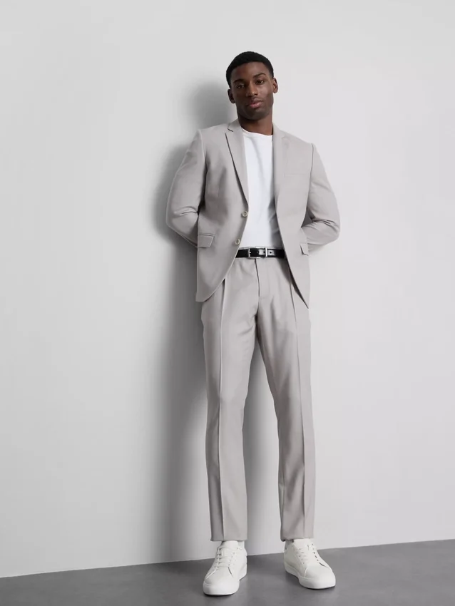 Slim fit-bukser med dobby-struktur