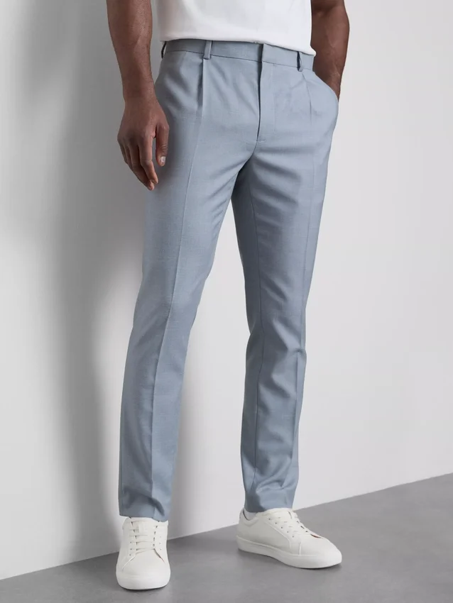 Slim fit-bukser med dobby-struktur
