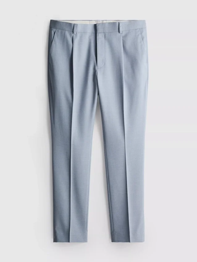 Slim fit-bukser med dobby-struktur