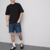 Slim-fit denimshorts med mellemhøj talje