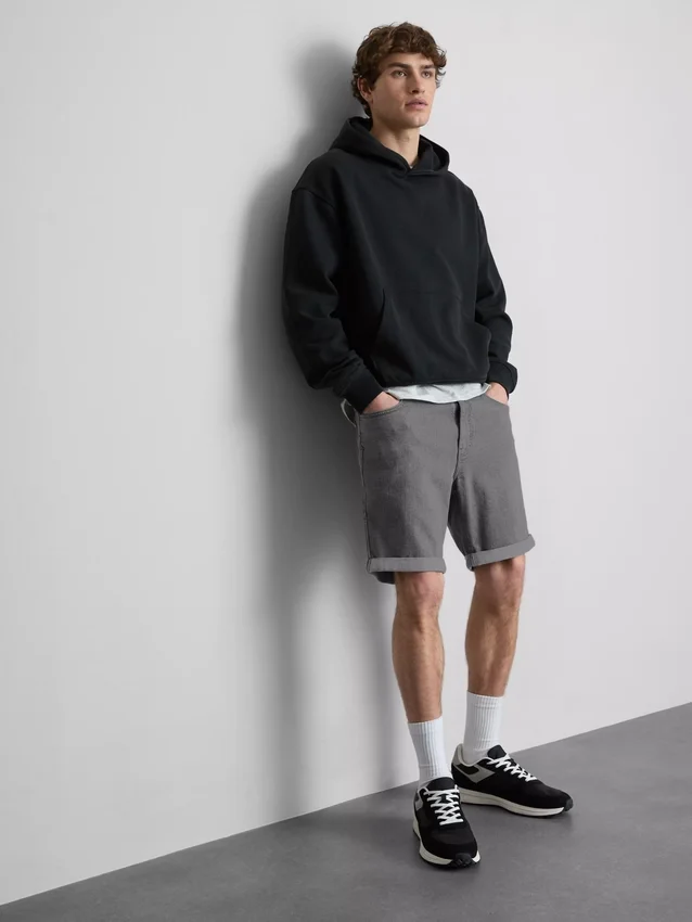 Slim-fit denimshorts med mellemhøj talje