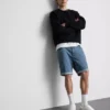 Slim-fit denimshorts med mellemhøj talje