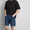 Slim-fit denimshorts med mellemhøj talje