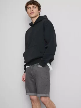 Slim-fit denimshorts med mellemhøj talje