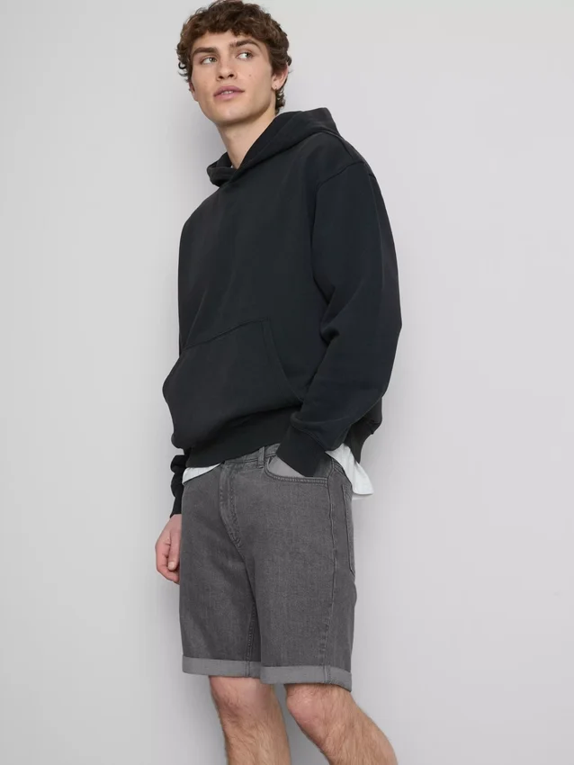 Slim-fit denimshorts med mellemhøj talje