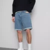 Slim-fit denimshorts med mellemhøj talje