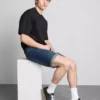 Slim-fit denimshorts med mellemhøj talje