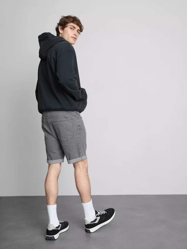 Slim-fit denimshorts med mellemhøj talje