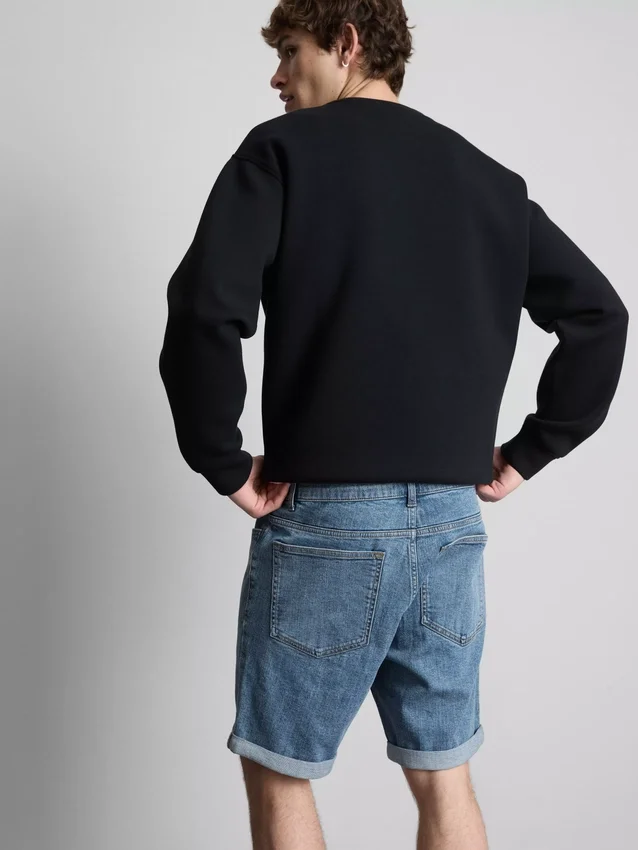 Slim-fit denimshorts med mellemhøj talje