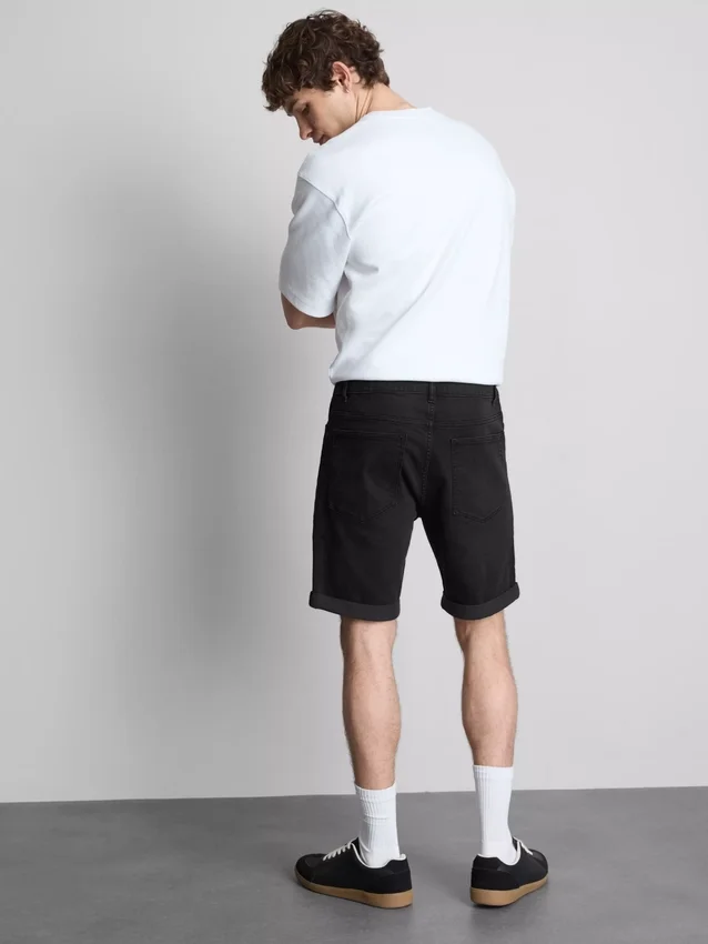 Slim-fit denimshorts med mellemhøj talje