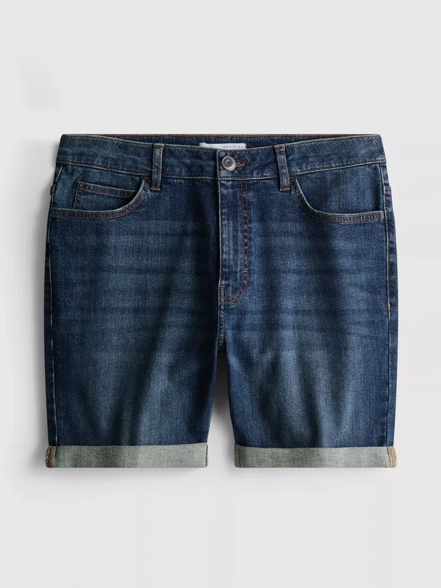 Slim-fit denimshorts med mellemhøj talje
