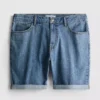 Slim-fit denimshorts med mellemhøj talje