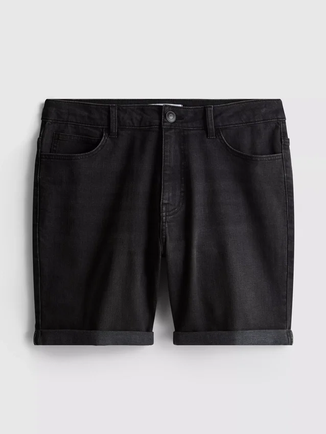 Slim-fit denimshorts med mellemhøj talje