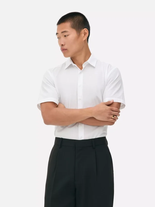 Slim fit-skjorte med korte ærmer