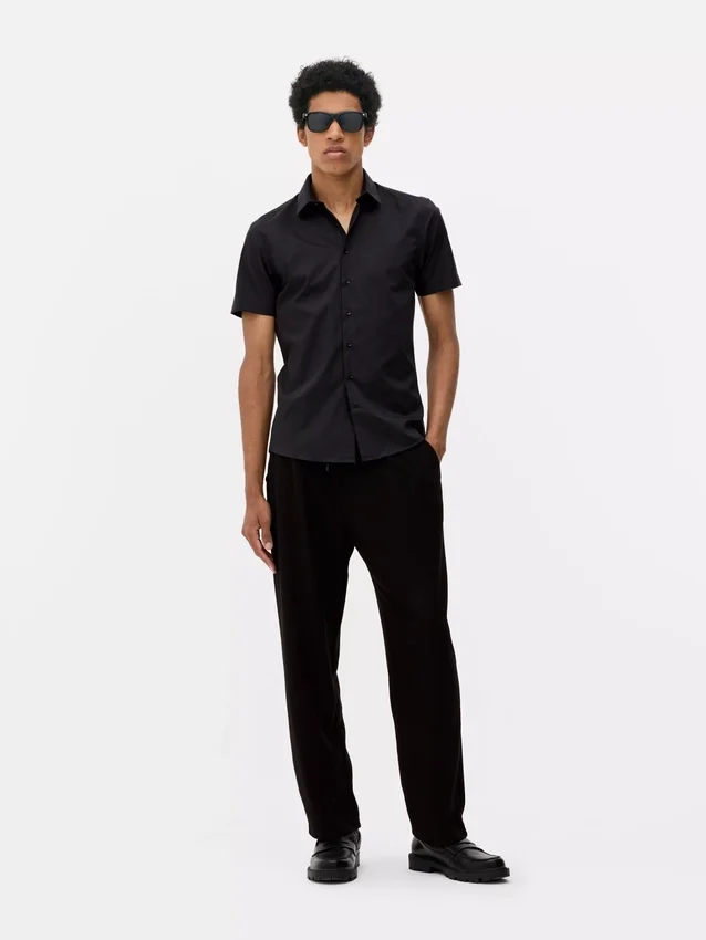 Slim fit-skjorte med korte ærmer