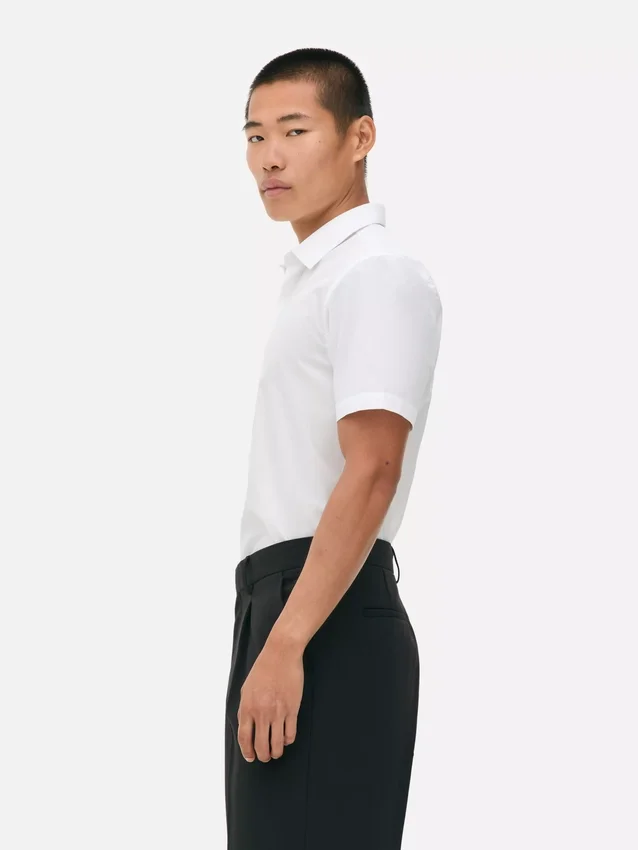Slim fit-skjorte med korte ærmer