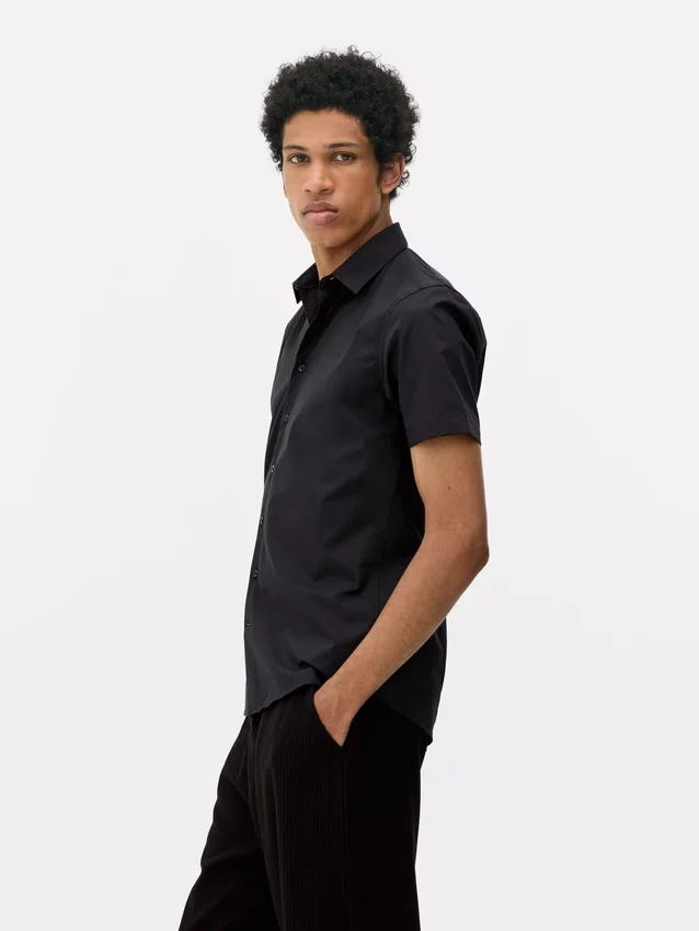 Slim fit-skjorte med korte ærmer