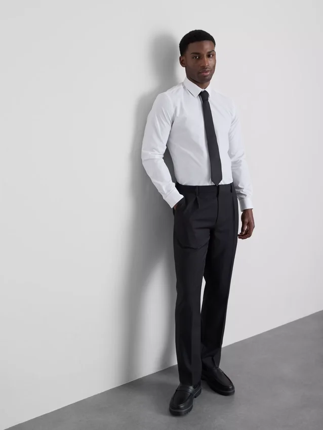 Slim fit stretch-skjorte med knapper
