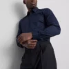 Slim fit stretch-skjorte med knapper