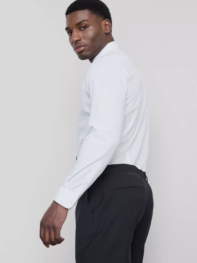 Slim fit stretch-skjorte med knapper