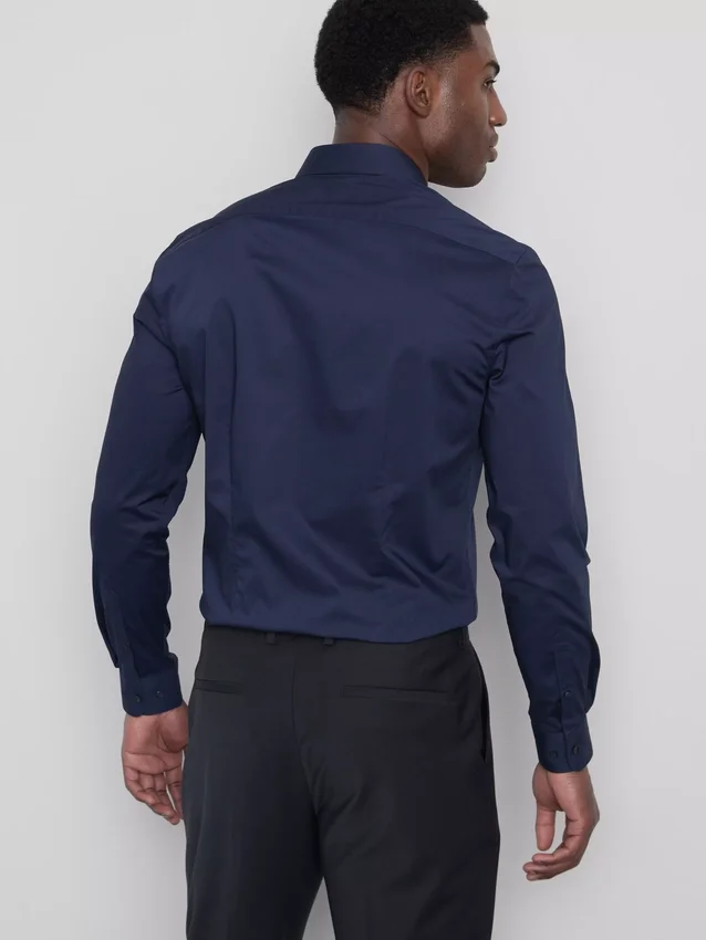 Slim fit stretch-skjorte med knapper