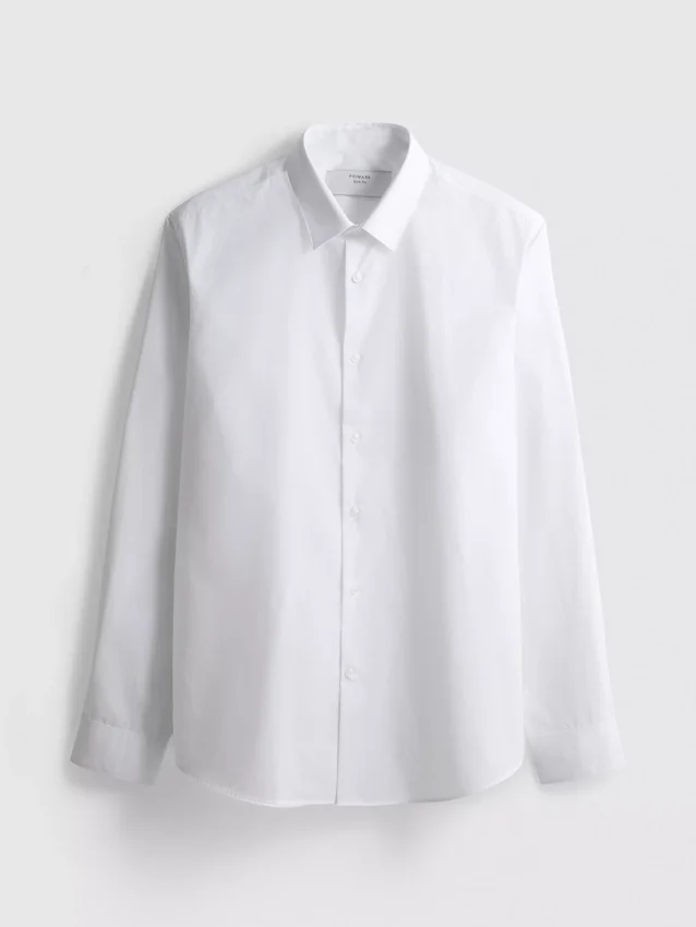 Slim fit stretch-skjorte med knapper