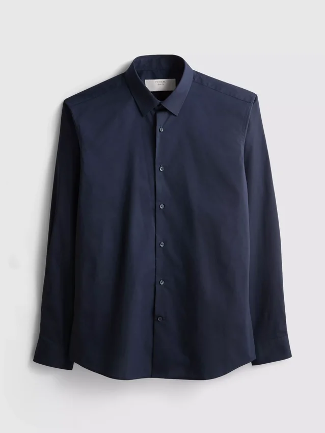 Slim fit stretch-skjorte med knapper