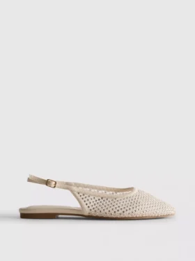 Slingback-ballerinasko med rhinestones