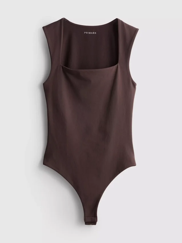 Sømløs bodysuit med firkantet halsudskæring