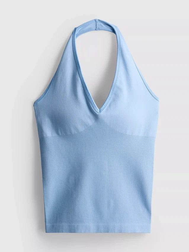 Sømløs halterneck-aktivtanktop