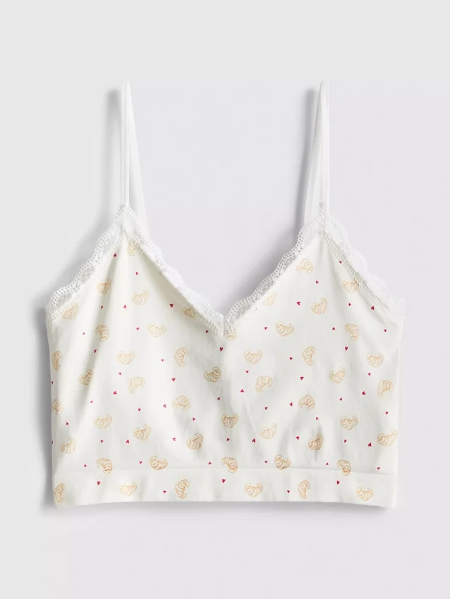Sømløs, printet, kort pyjamasser-cami