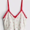 Sømløs, printet, kort pyjamasser-cami