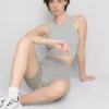 Sømløs, ribbet crop-top