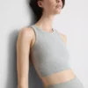Sømløs, ribbet crop-top