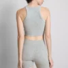 Sømløs, ribbet crop-top