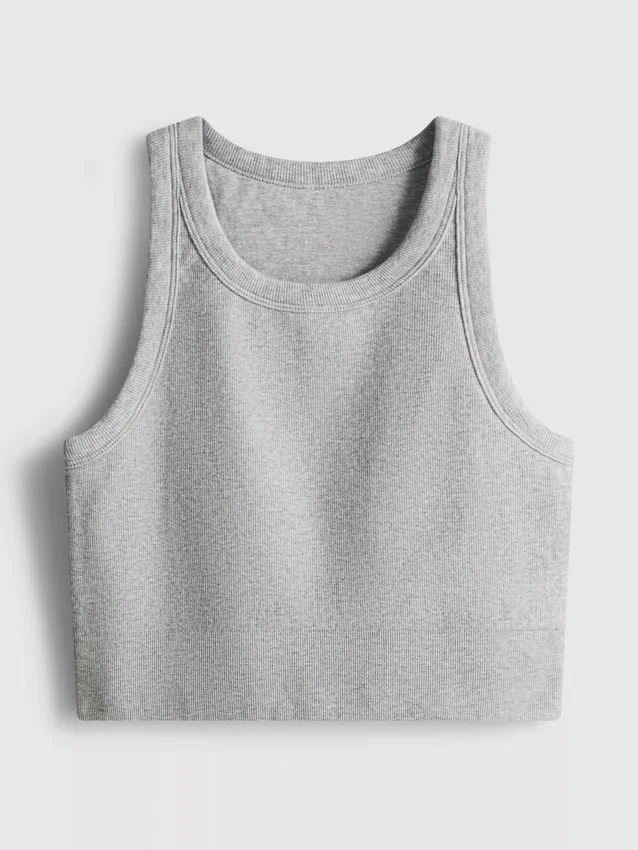 Sømløs, ribbet crop-top