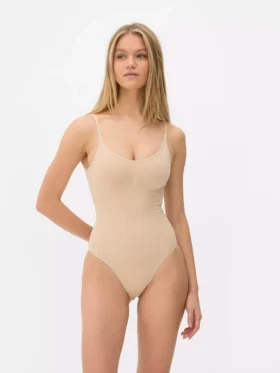 Sømløs Shapewear bodysuit med rund halsudskæring