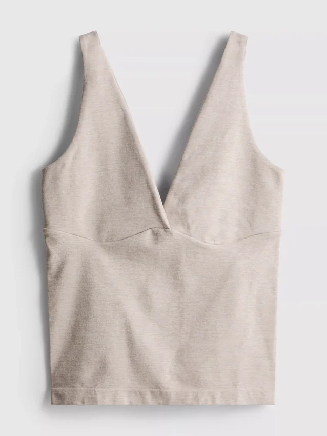 Sømløs tanktop med V-udskæring