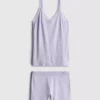 Sømløse pyjamasser med kort top og shorts