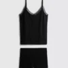 Sømløse pyjamasser med kort top og shorts