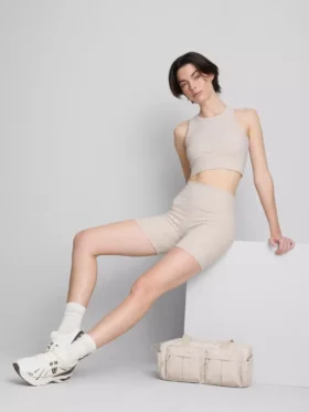 Sømløse ribstrikkede sportshorts