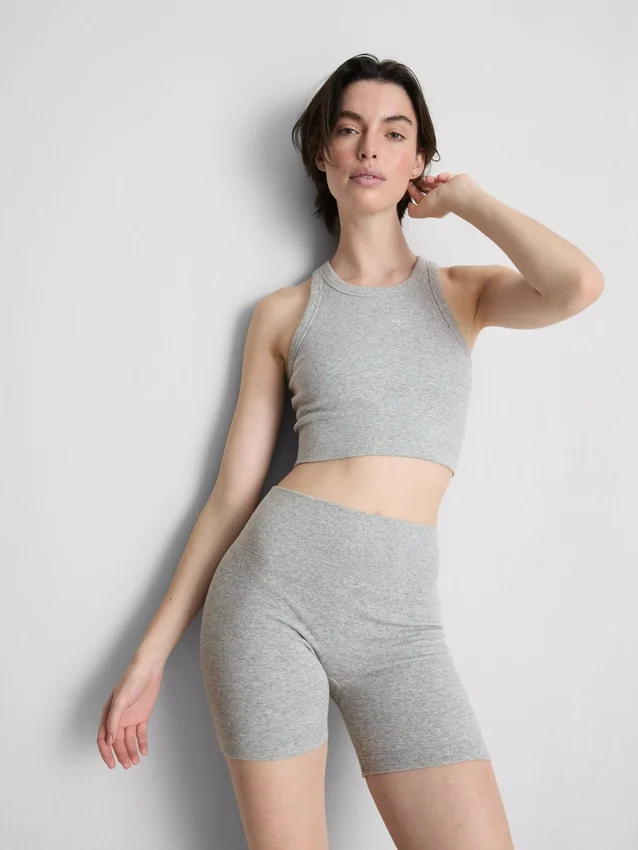 Sømløse ribstrikkede sportshorts