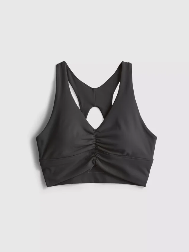 Smørblød, rynket aktiv crop-top