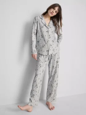Snoopy-pyjamasser i boyfriend-stil med grafisk print