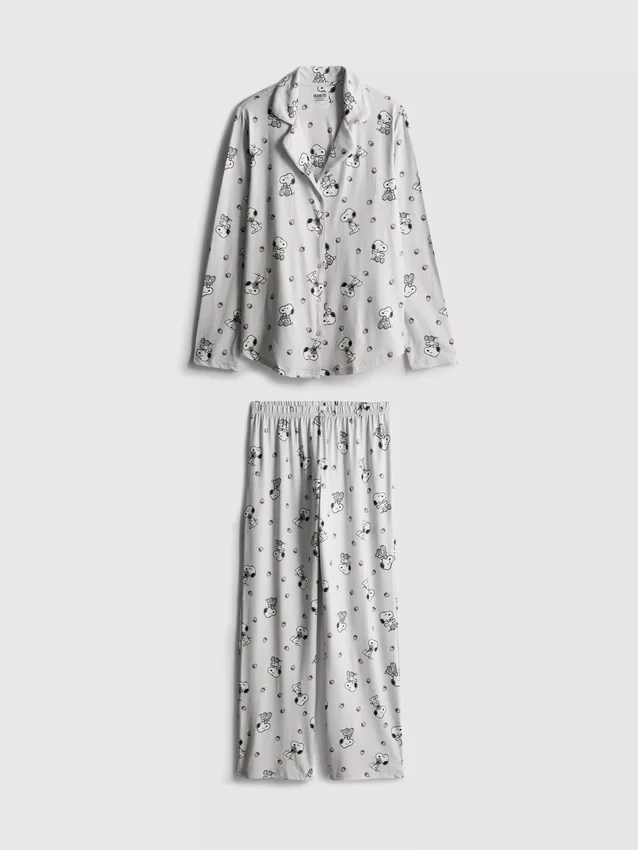 Snoopy-pyjamasser i boyfriend-stil med grafisk print