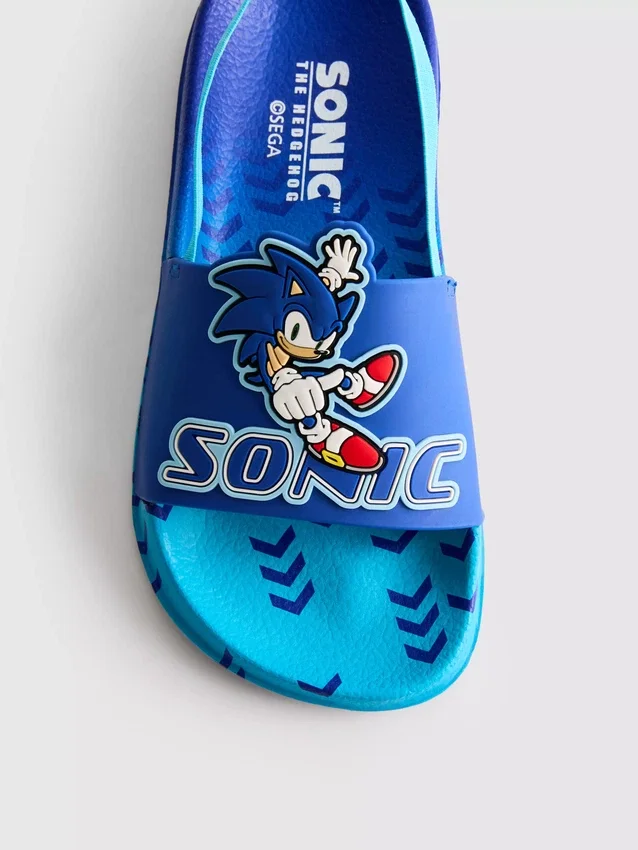 Sonic the Hedgehog-træsko med rem bagpå