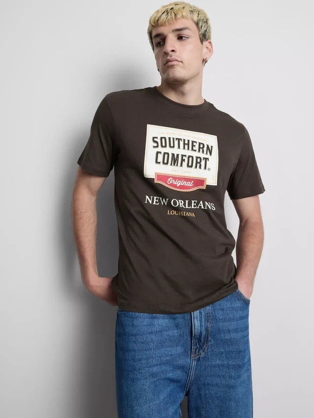 Southern Comfort-skjorte med grafisk motiv